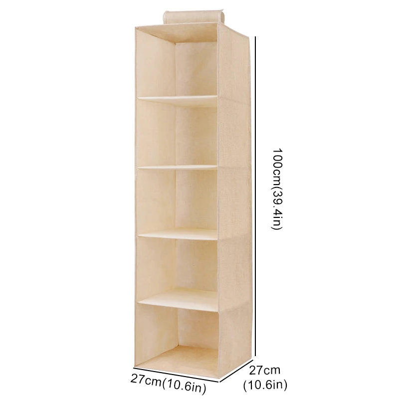 Cotton Linen Hanging Storage Organizer – Drawer Style Wardrobe Hanging Bag - SQN station By 22GM-style