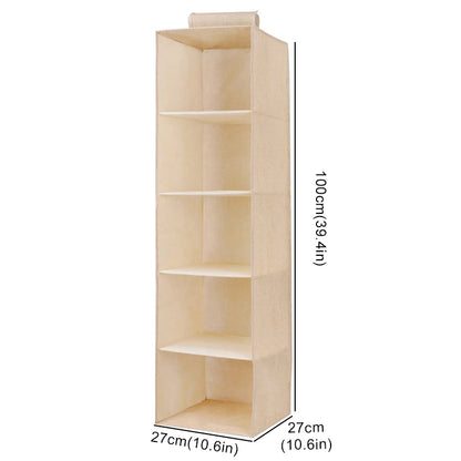 Cotton Linen Hanging Storage Organizer – Drawer Style Wardrobe Hanging Bag - SQN station By 22GM-style