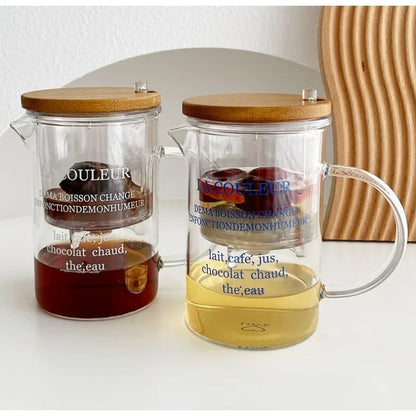 Glass Tea Separation Cup – Large Capacity Heat-Resistant Mug with Infuser for Flower Tea or Office Use