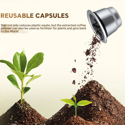 Reusable Stainless Steel Coffee Capsule for Nespresso – Refillable Espresso Pods Compatible with Essenza Mini, Inissia & Pixie - SQN station By 22GM-style