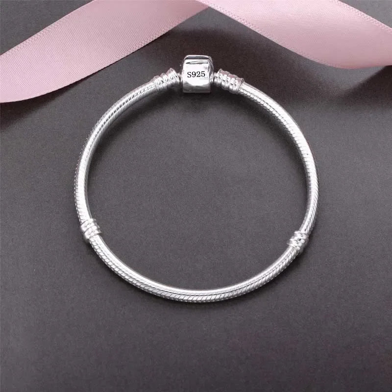 925 Sterling Silver Snake Chain Charm Bracelet – Smooth Handmade Fine Jewelry - SQN station By 22GM-style