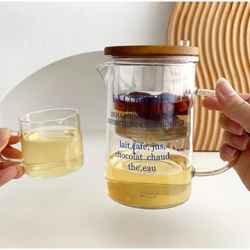 Glass Tea Separation Cup – Large Capacity Heat-Resistant Mug with Infuser for Flower Tea or Office Use