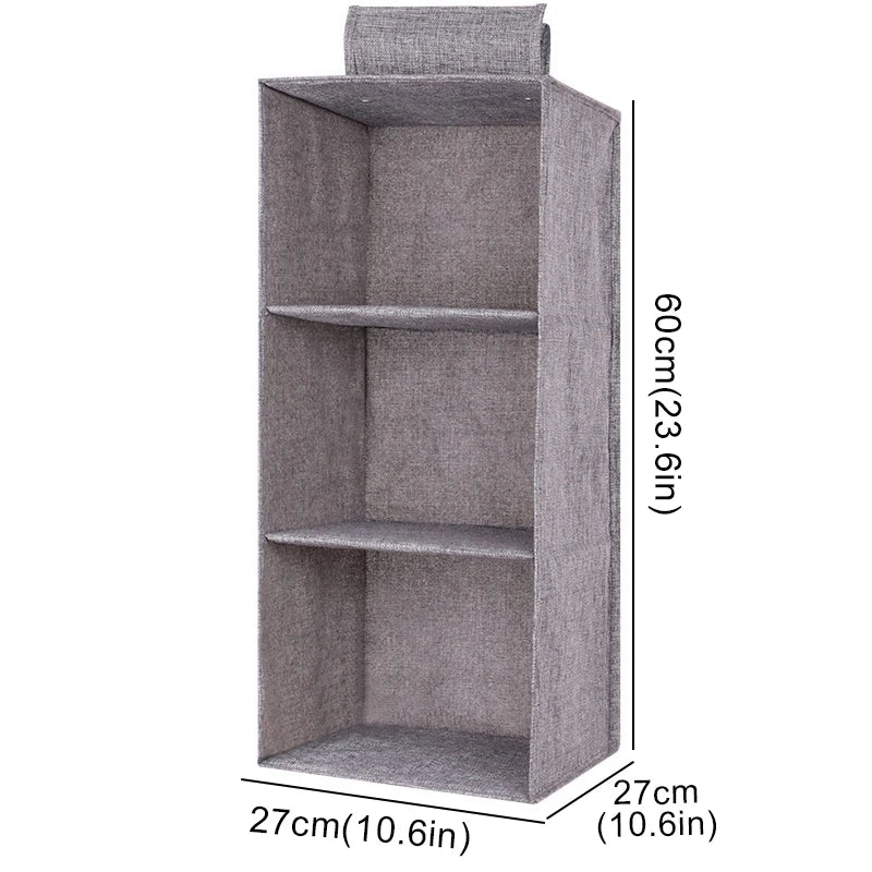 Cotton Linen Hanging Storage Organizer – Drawer Style Wardrobe Hanging Bag - SQN station By 22GM-style