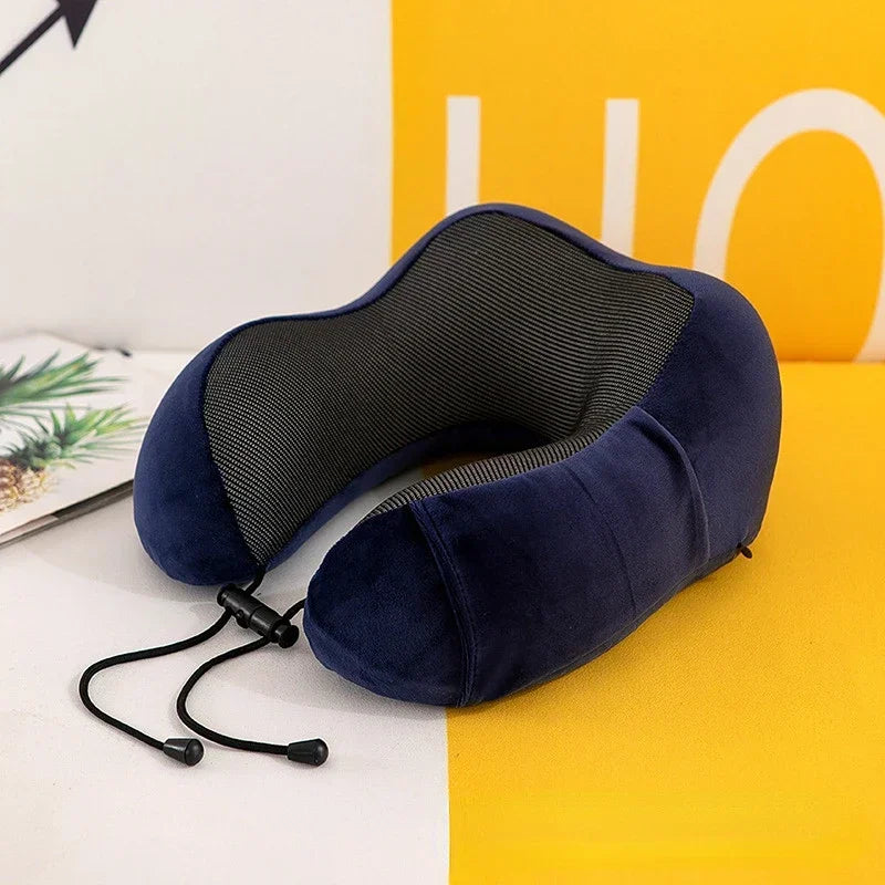 U-Shaped Memory Foam Neck Pillow – Soft Travel & Cervical Support Pillow for Airplane & Sleep - SQN station By 22GM-style