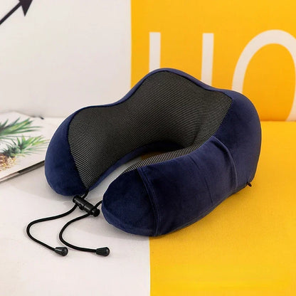 U-Shaped Memory Foam Neck Pillow – Soft Travel & Cervical Support Pillow for Airplane & Sleep - SQN station By 22GM-style